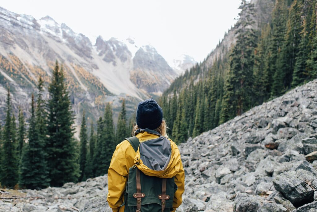 Hiking Packing List Girl in Mountain