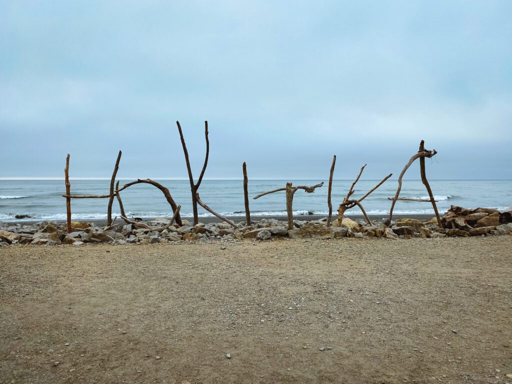 New Zealand South Island Itinerary Hokitika Beach Sign