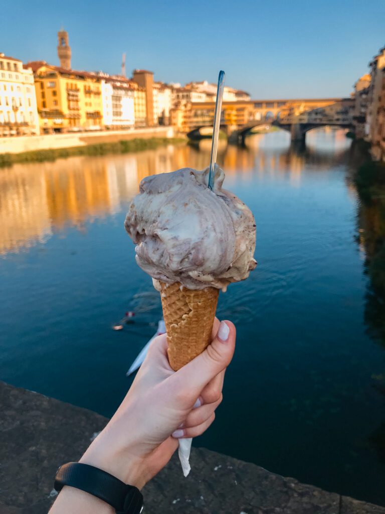 Florence travel guide gelato by the Arno
